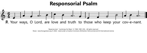 1st Sunday Of Lent Responsorial Psalm Year B