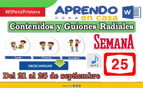 Aprendo En Casa Contenidos Y Guiones Radiales Semana Del Al