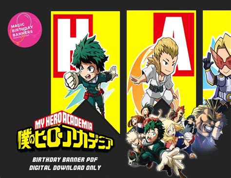 My Hero Academia Themed Birthday Banner, My Hero Academia Birthday ...