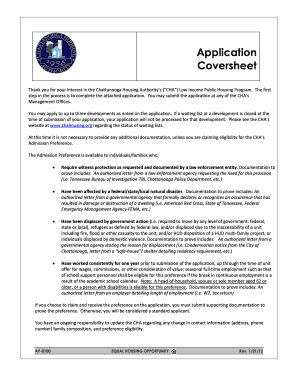 Fillable Online Application Coversheet Fax Email Print Pdffiller