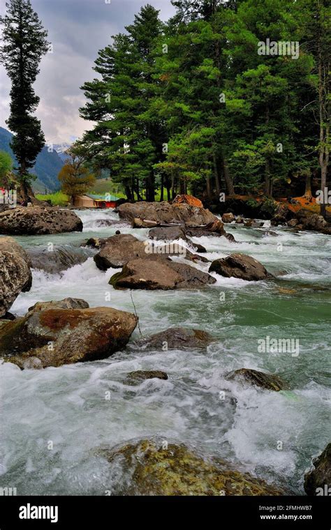 Lidder River On The Way To Pahalgam 73 Kilometer Long River Which