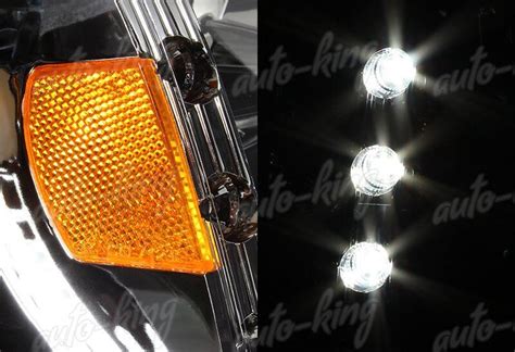 Chrome Housing Led Head Lights 1 Piece Wamber Reflector Fit 93 97 Ford Ranger Ebay