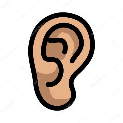 Ear Vector Icon Stock Vector Briangoff