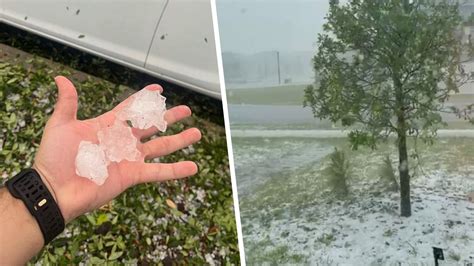 Cae granizo de hasta el tamaño de una pelota de béisbol en Florida