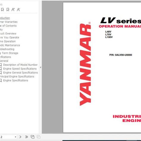 Yanmar Industrial Engines Tnv Series Operation Manual Atnv U