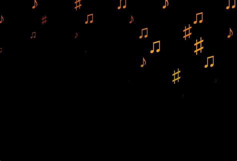 Dark Orange vector background with music symbols. 3292616 Vector Art at ...