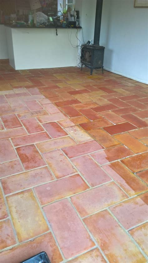 Stripping Off Old Varnish From Terracotta Kitchen Tiles In