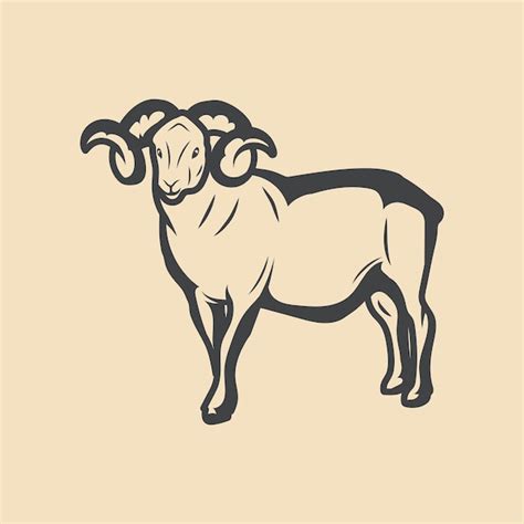 Premium Vector Bighorn Sheep Retro Vector Stock Illustration