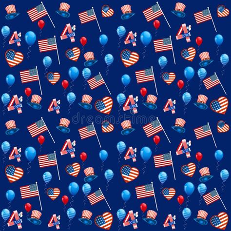 4th Of July Seamless Pattern Independence Day Backgrounds USA American