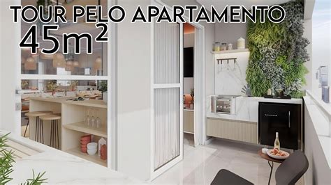 TOUR PELO APARTAMENTO 45M² Tour apê modelo decorado tour apê 45m²