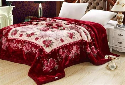 Warm Heavy Plush Korean Style Mink Raschel Blanket 2 Ply 2 Sides Printed Silky Touch Fleece