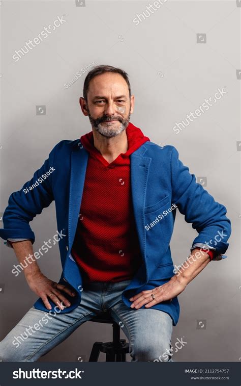 Portrait Sexy Mature Grey Bearded Man Stock Photo 2112754757 Shutterstock