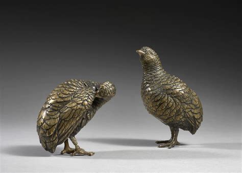 Bid Now DEUX CAILLES EN BRONZE Japon fin du XIXe début du XXe siècle