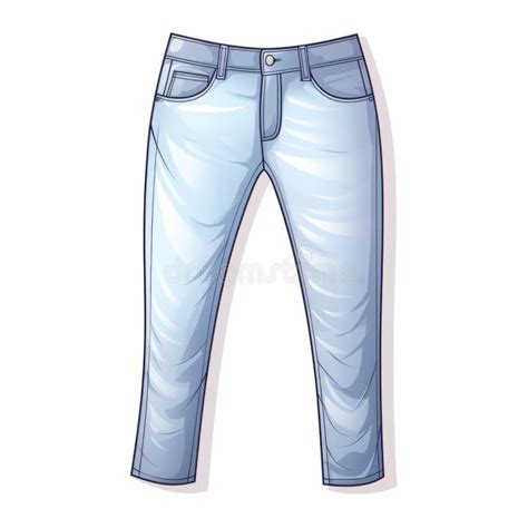 Cartoon Icon Design Blue Jeans in Light Violet and Gray Stock ...