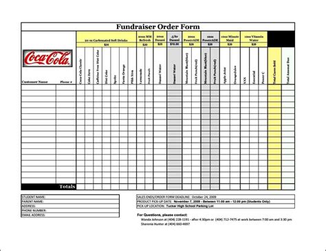 Fundraiser Order Form Templates Free Sampletemplatess Sampletemplatess