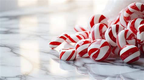 Premium Ai Image A Photo Of Candy Canes And Peppermints Scattered On