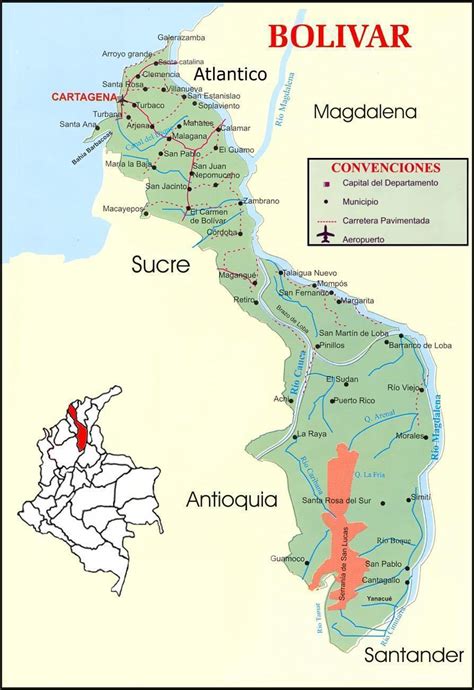 Mapa De Carreteras De Bolívar Tamaño Completo Ex