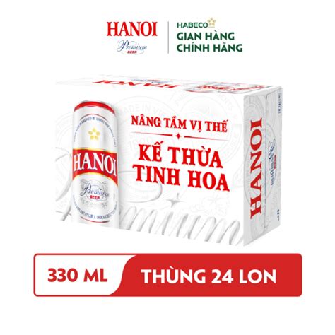 Bia Hanoi Premium Th Ng Lon Ml Habeco