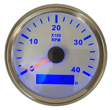 1pc Blue Backlight Tachometer Gauges Tuning 85mm 0 4000RPM LCD Rev