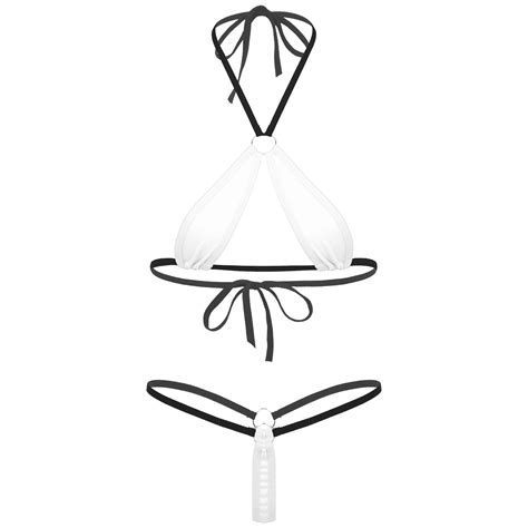 Micro Bikini Extreme Sexy Erotic Costume For Women O Ring Connected Microkini Bathing Suit