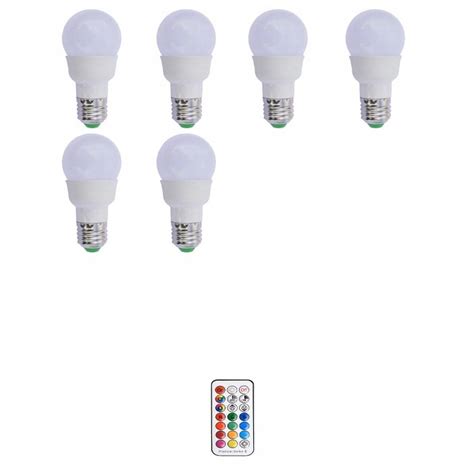 Zestaw 6 x żarówka e27 RGB neutralna z pilotem 10438428127