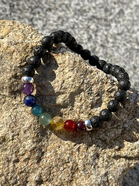 Chakra Armband 7 Chakren Armband natürliche Lava Rock Etsy