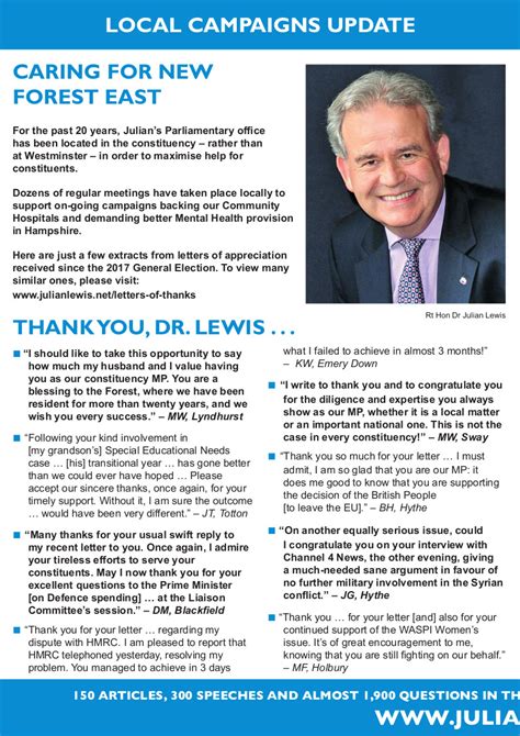 2019 - Rt Hon Sir Julian Lewis MP