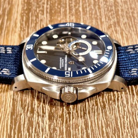 Seiko Tmi Nh Automatic Movement Blue Dial Sapphire Crystal Open