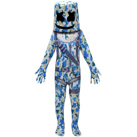 Fortnite Marshmello Kids Camo Costume Jumpsuit Onesie Bodysuit