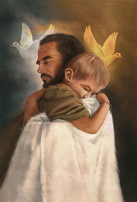 Jesus Christ Hugging Child Canvas God Canvas Wall Art Canvas T