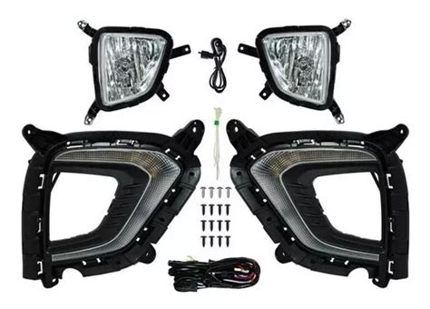 Set Faros Niebla C Leds C Parrilla Para Hyundai Creta Env O Gratis