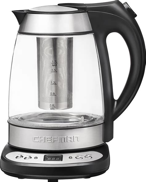 Customer Reviews Chefman 1 7l Precision Electric Kettle Clear Rj11 17 Gp Best Buy