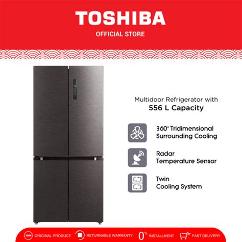 Promo TOSHIBA MultiDoor GR RF610WE PMF 37 Kulkas 4 Pintu Kapasitas