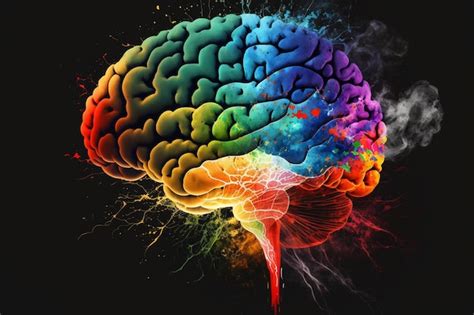 Se Muestra Un Cerebro Colorido Con La Palabra Cerebro En El Lateral