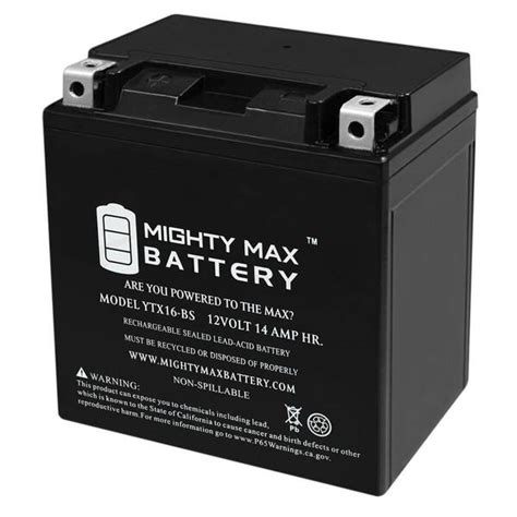 MIGHTY MAX BATTERY YTX16 BS 12V 14AH Battery For Powersport Motorcycle