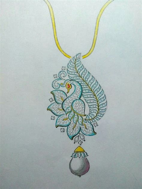 Diamond Necklace Sketch at PaintingValley.com | Explore collection of ...