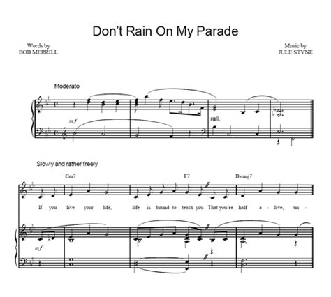 Don't Rain on My Parade - Barbra Streisand - sheet music - Purple ...