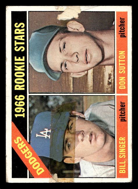 1966 Topps 288 Bill Singer Don Sutton Dodgers Rookies Poor RC Rookie