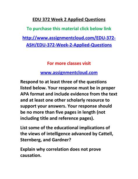 Edu 372 Week 2 Applied Questions By Assignment Cloud Issuu