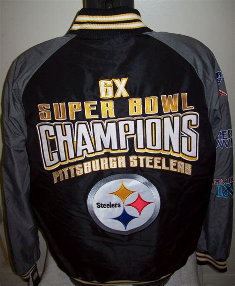 Pittsburgh Steelers 6 Time Super Bowl Champions Polyester Jacket S L Xl