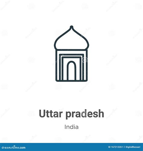 Uttar Pradesh Outline Vector Icon Thin Line Black Uttar Pradesh Icon