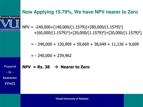 Ppt Corporate Finance Fin622 Internal Rate Of Return Irr