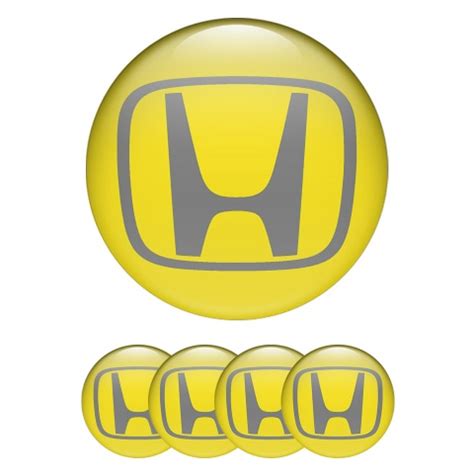 Honda Emblems for Wheel Center Caps Yellow | Wheel Emblems | Stickers | X-Sticker