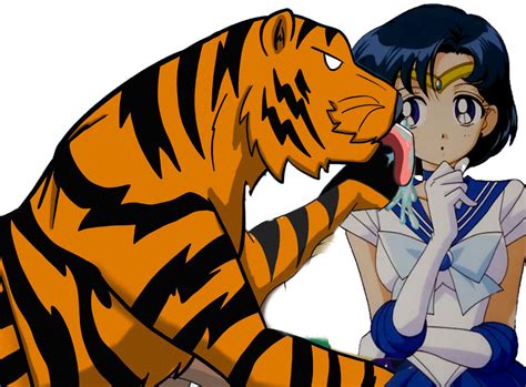 Tiger Licking Sailor Mercury By Silverlight1997 On Deviantart