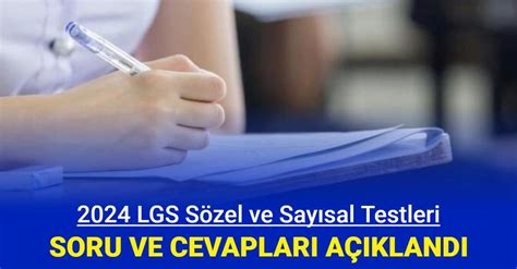 LGS sözel ve sayısal bölüm soru ve cevap anahtarı yayınlandı 2024