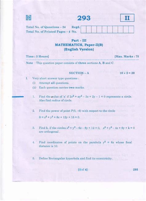 Ts Inter 2nd Year Maths B Model Paper 2024 Pdf Oneedu24 50 Off