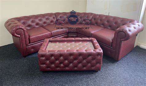 Chesterfield Style Leather Corner Sofa | Cabinets Matttroy