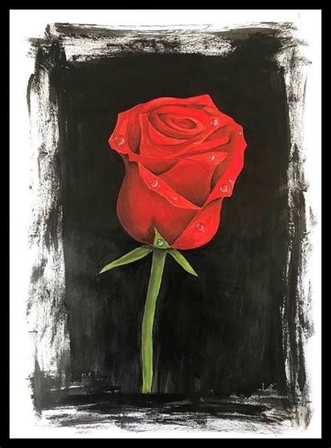 Red rose Painting by Krithi kondana | Saatchi Art | Décoration lit ...