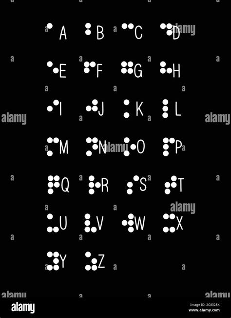 alfabeto braille dibujado a mano ilustración vectorial Imagen Vector