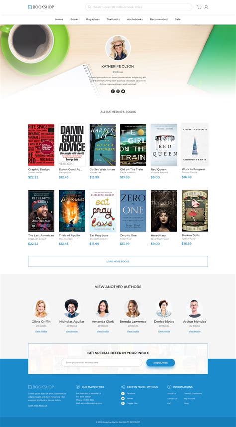 Bookshop Online Book Store Template Psd Web Design Books Bookshop